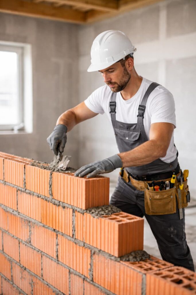 Výstavba zděné příčky